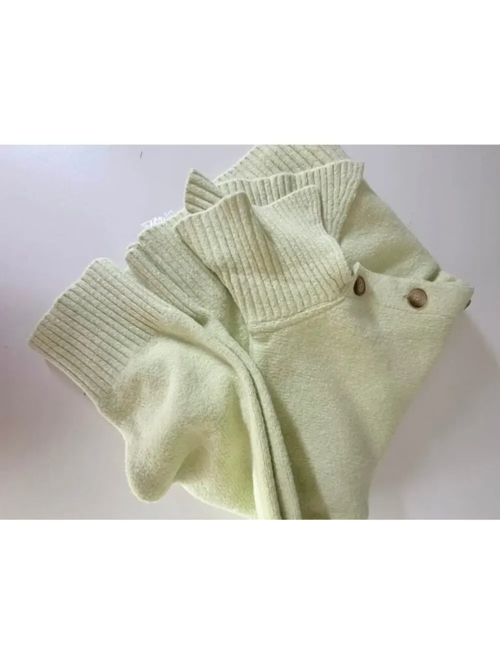 NWT Free People Matcha Melange Lime Green Knit Sweater Size XL